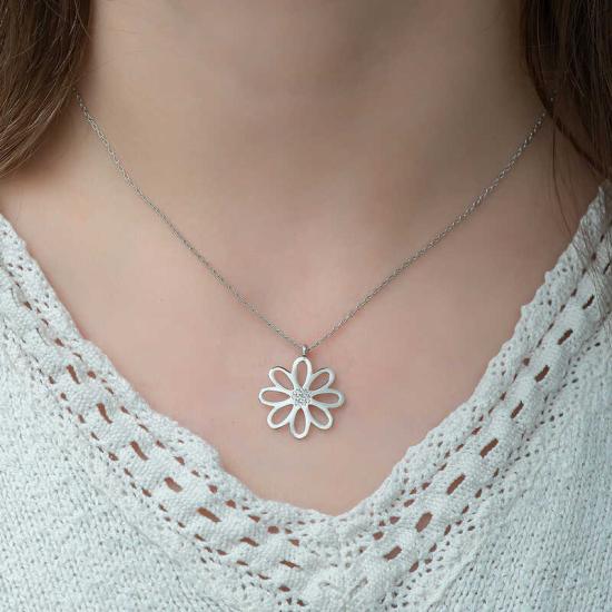 Silver Flower Women’s Necklace