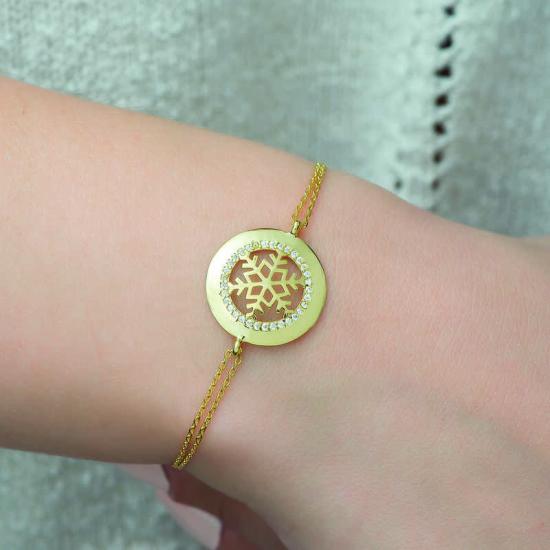 Silver Gold Snowflake Women’s Bracelet