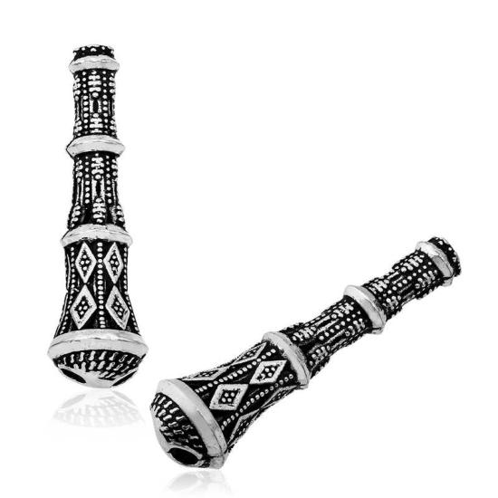 Silver Patterned Prayer Beads