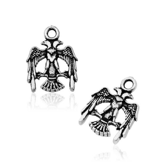 Silver Double-Headed Eagle Prayer Beads Tassel End