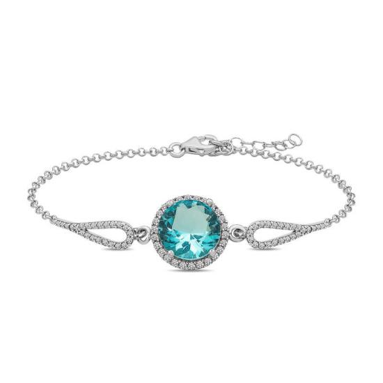 Silver Aquamarine Women’s Bracelet