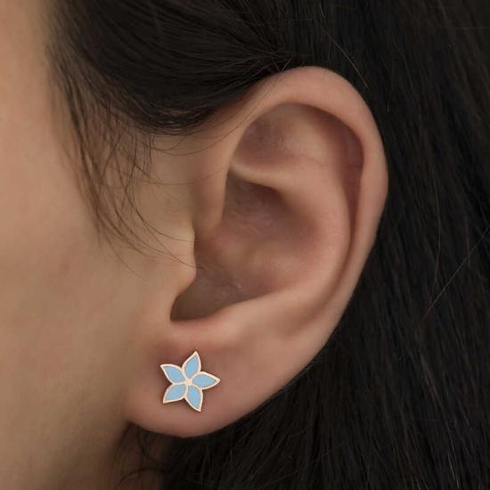 Silver Petunia Flower Earrings