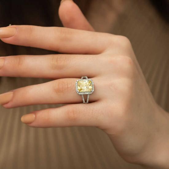 Silver Baguette Square Women’s Ring