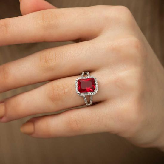 Silver Baguette Square Women’s Ring