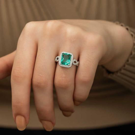 Silver Baguette Square Women’s Ring