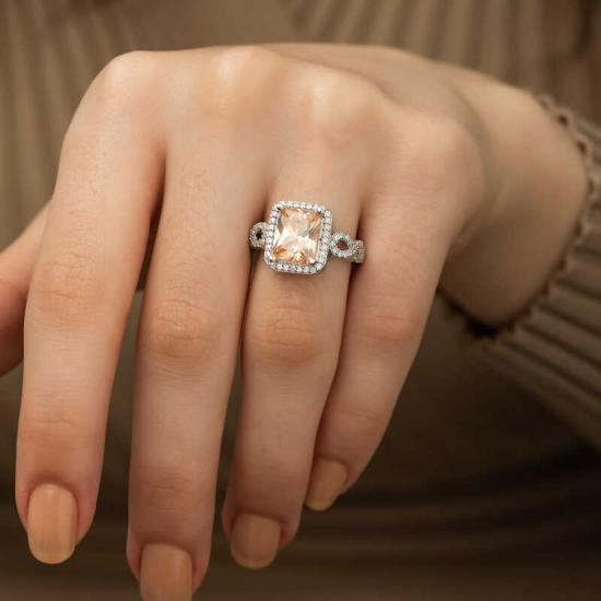 Silver Baguette Square Women’s Ring