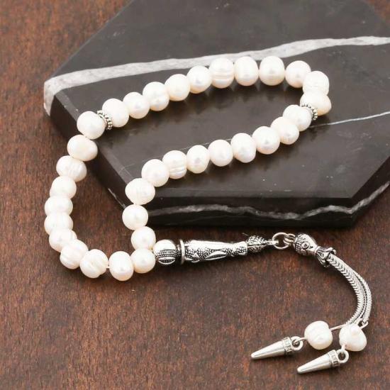Natural Stone Metal Tassel Pearl Stone Prayer Beads
