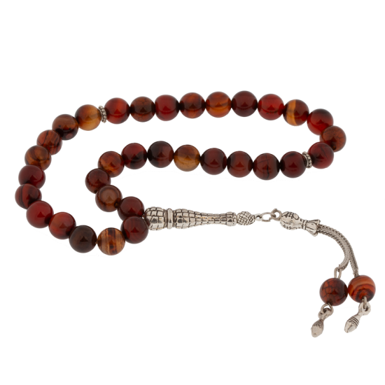 Natural Stone Metal Tassel Agate Stone Prayer Beads