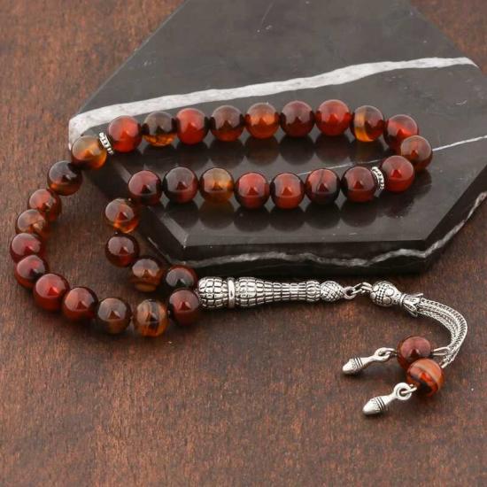Natural Stone Metal Tassel Agate Stone Prayer Beads