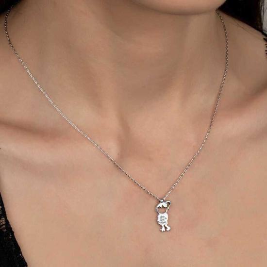 Swarovski Taşlı Gümüş Çocuk Bayan Kolye