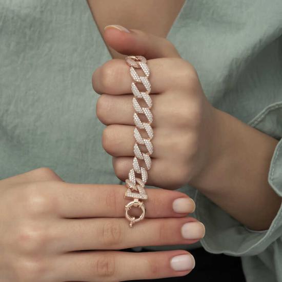 Silver Rose Stone Gurmet Women’s Bracelet