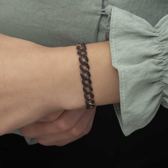 Silver Black Stone Gurmet Women’s Bracelet