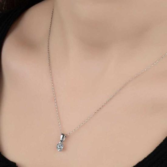 Swarovski Stone Silver Solitaire Women’s Necklace