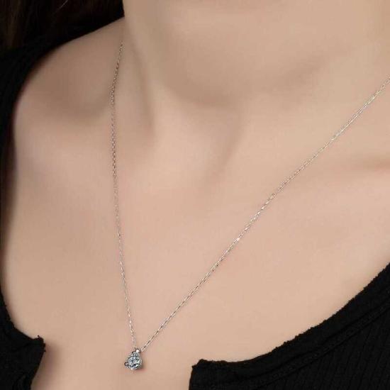 Swarovski Stone Silver Solitaire Women’s Necklace