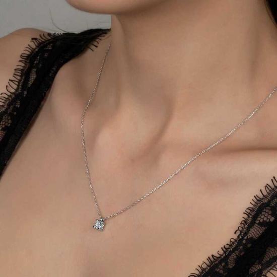 Swarovski Stone Silver Solitaire Women’s Necklace