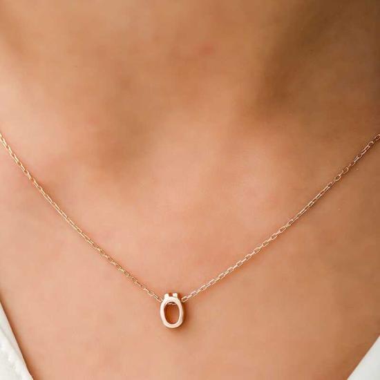 Silver Rose 3D Letter Ö Women’s Necklace