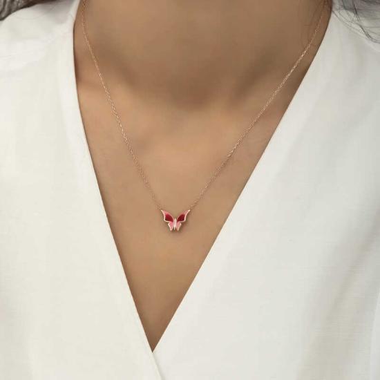 Silver Rose Minimal Butterfly Women’s Necklace