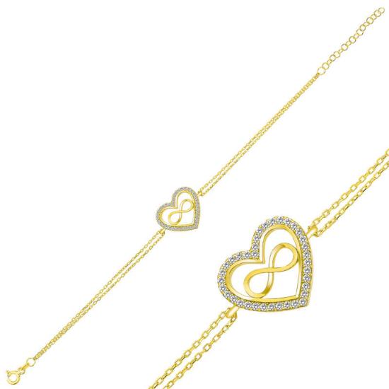 Silver Gold Heart Infinity Women’s Bracelet