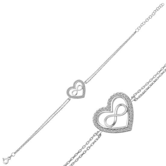 Silver Heart Infinity Women’s Bracelet