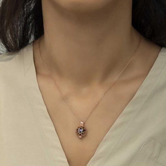 Silver Rose Caged Lotus Women’s Necklace