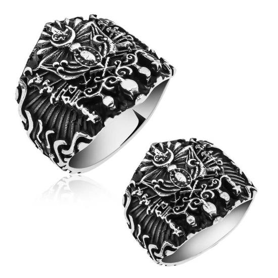 Silver Ottoman State Coat of Arms Men’s Ring