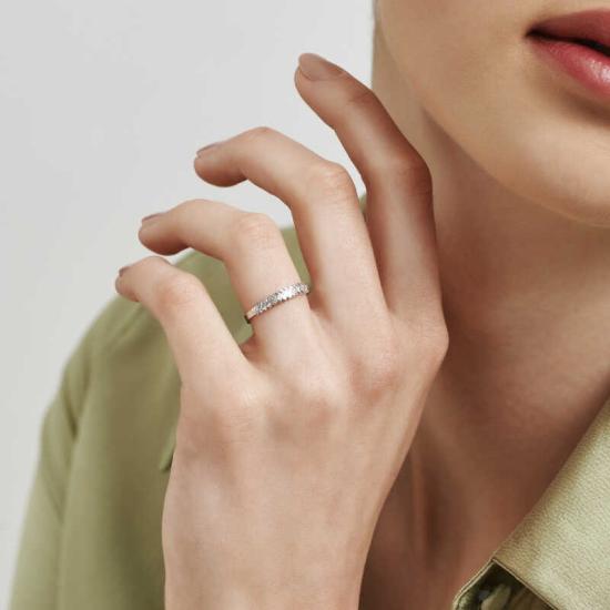 Silver Row Baguette Stone Women’s Ring