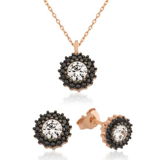 Silver Flower Solitaire Women’s Set