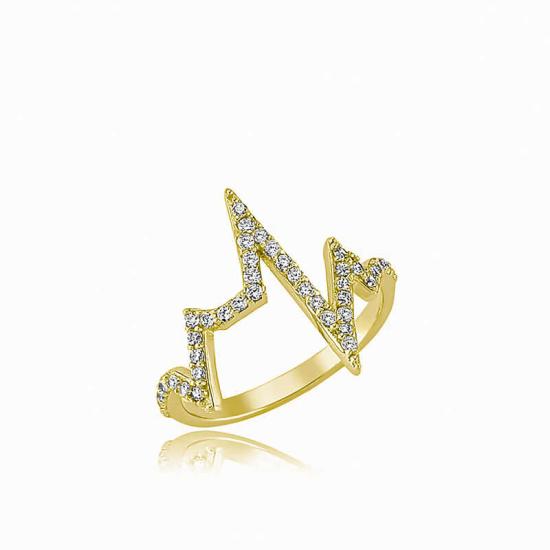 Silver Gold Heart Rhythm Women’s Ring