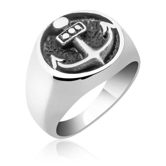 Silver Anchor Men’s Ring