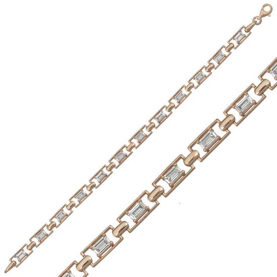 Silver Rose Baguette Waterway Women’s Bracelet