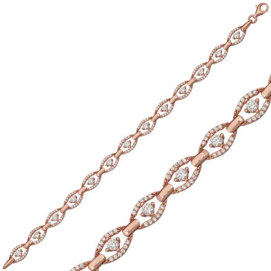 Silver Rose Oval Waterway Women’s Bracelet