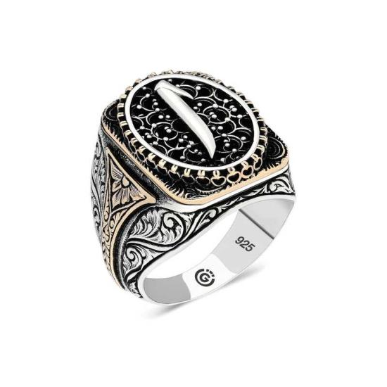 Silver Elif Oval Men’s Ring