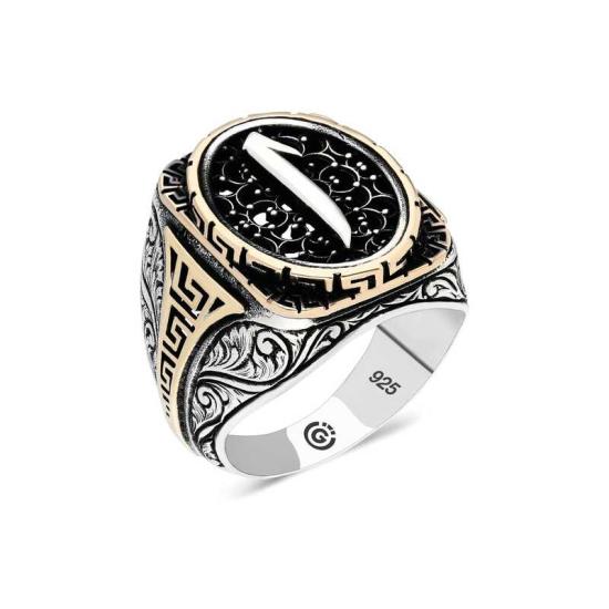 Silver Elif Oval Men’s Ring