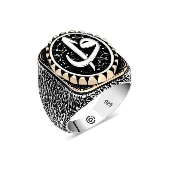 Silver Elif Vav Oval Men’s Ring
