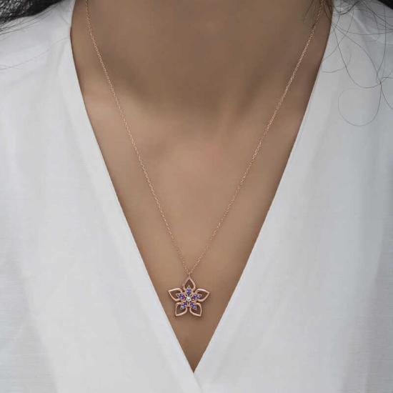 Silver Rose Flower Women’s Necklace