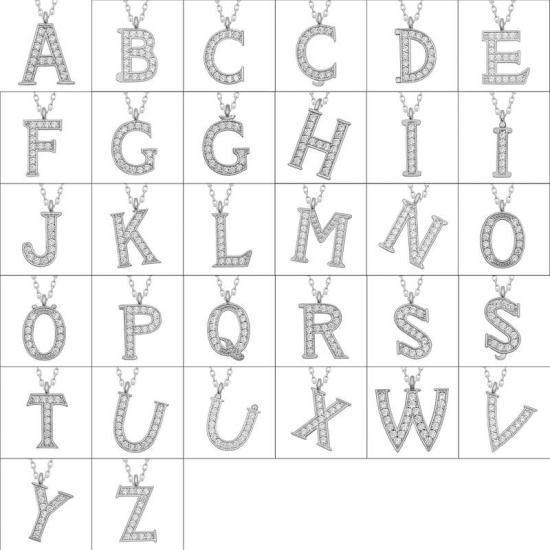 Silver Rhodium Letter L Women’s Necklace
