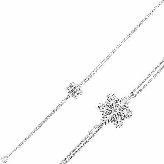 Silver Rhodium Snowflake Women’s Bracelet