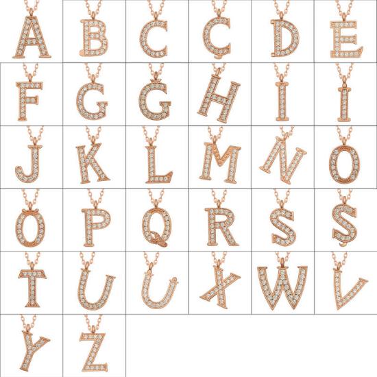 Silver Rose Letter K Women’s Necklace