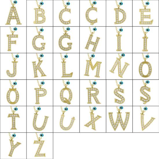 Silver Evil Eye Gold Z Letter Women’s Necklace