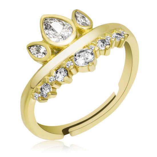 Silver Gold Adjustable Queen Crown Women’s Ring