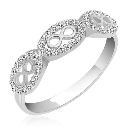 Silver Zircon Stone Eternity Women’s Ring