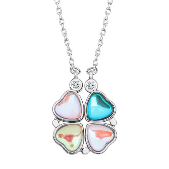 Silver Colored Openable Clover Women’s Necklace