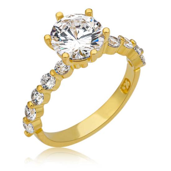 Silver Gold Single Stone Women’s Ring