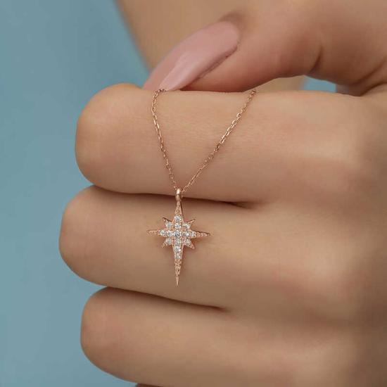 Silver Rose North Star Women’s Necklace