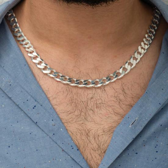 Silver Gurmet Chain Men’s Necklace