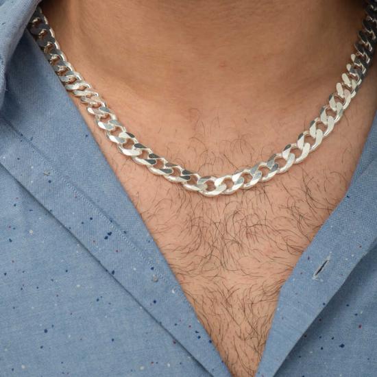 Silver Gurmet Chain Men’s Necklace