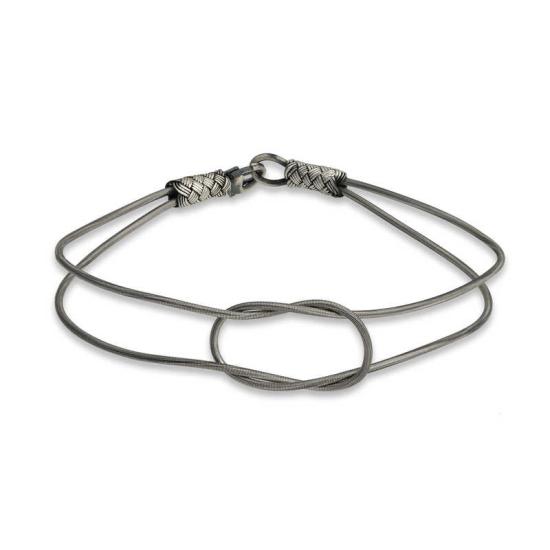 Silver Wish Knot Kazaziye Knit Bracelet
