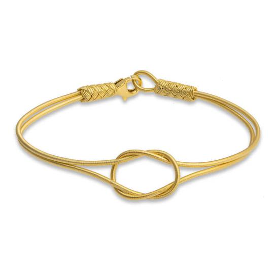 Silver Gold Wish Knot Kazaziye Knit Bracelet