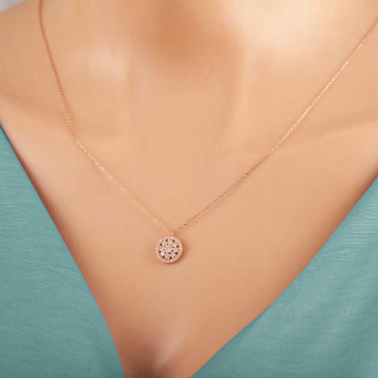 Silver Rose Flower Women’s Necklace