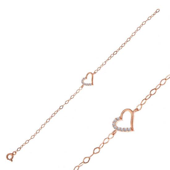 Silver Rose Heart Women’s Bracelet